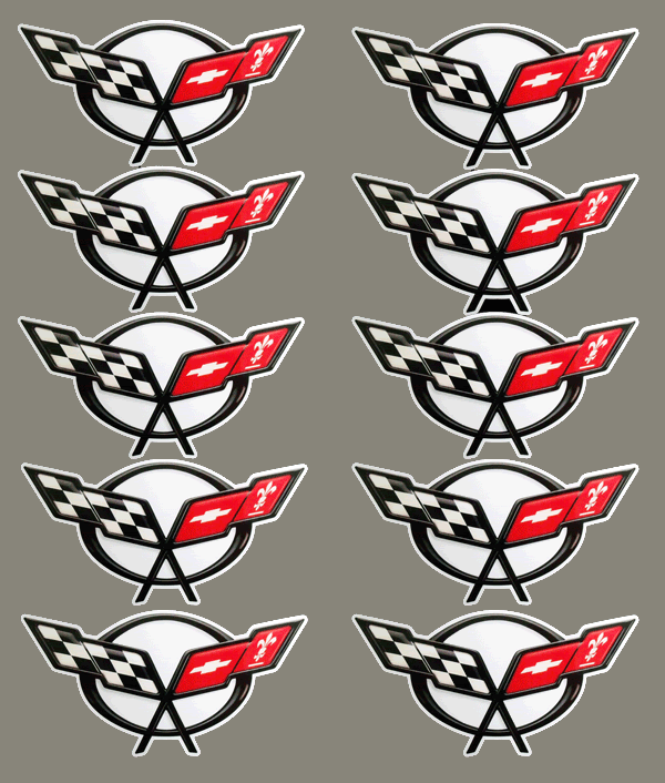 Corvette Logo History. SET OF 10 STICKER DECAL RACE MUSCLE CAR CORVETTE LOGO. Status: brand new. MEASUREMENT : W 15.5 CM/ L 8 CM