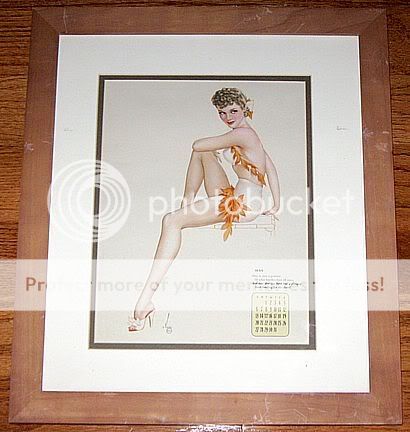 Vargas War Years Original Pin Up Calendar 1945 Framed